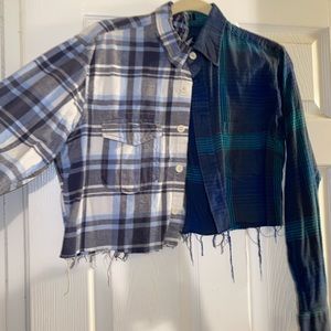 Cropped two tone flannel